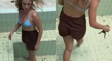 Imagem Bruna Linzmeyer salva sapos presos em piscina sem água: "Heroína dos sapos"