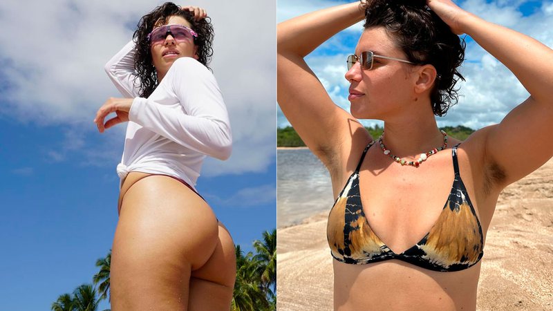 Bruna Linzmeyer exibiu axilas peludas e bumbum em dia de praia - Foto: Reprodução/ Instagram@brunalinzmeyer