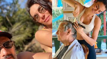 Mel Fronckowiak cortou os cabelos do sogro, Francesco Santoro - Reprodução/Instagram