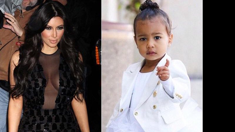 Kim Kardashian e a filhinha North West - Foto: instagram/Montagem Cenapop