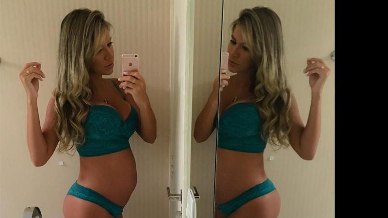 Ex-BBB Adriana Sant’ana posa de lingerie e mostra barriguinha de grávida - Foto: Reprodução/ Instagram