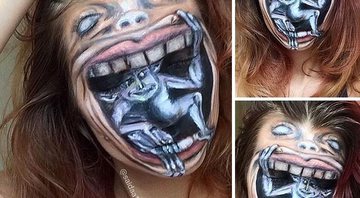 Saida Mickevicitute se transforma em criaturas bizarras usando apenas maquiagem - Foto: Saida Mickevicitute/ Instagram
