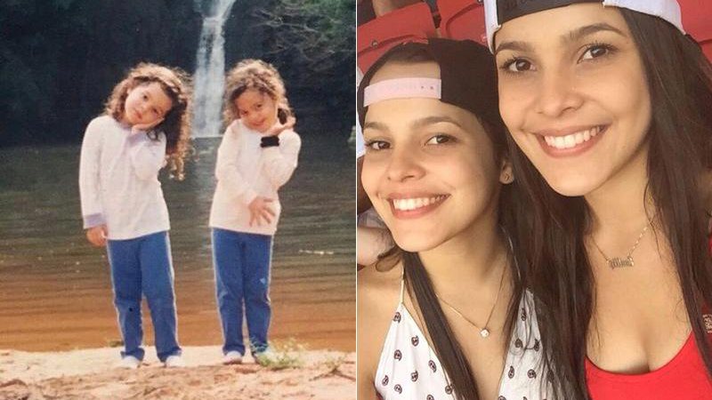 As gêmeas Mayla e Emily Araújo na infância, e atualmente - Foto: Reprodução/ Instagram