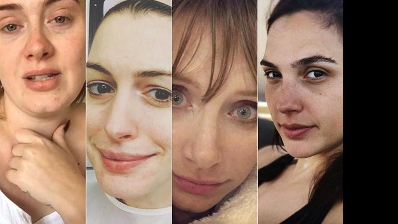 Adele, Anne Hathaway, Bryce Dallas Howard e Gal Gadot de “cara limpa” - Foto: Reprodução/ Instagram