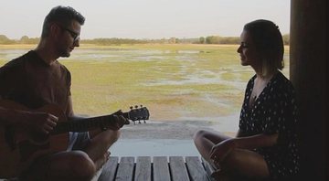 Lucas Lima grava dueto de "Romaria", de Renato Teixeira, com Sandy - Foto: Reprodução / Instagram