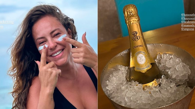 Paolla Oliveira e Diogo Nogueira ostentaram champanhe de R$ 3.650 nas Ilhas Maldivas - Foto: Reprodução/ Instagram@paollaoliveirareal