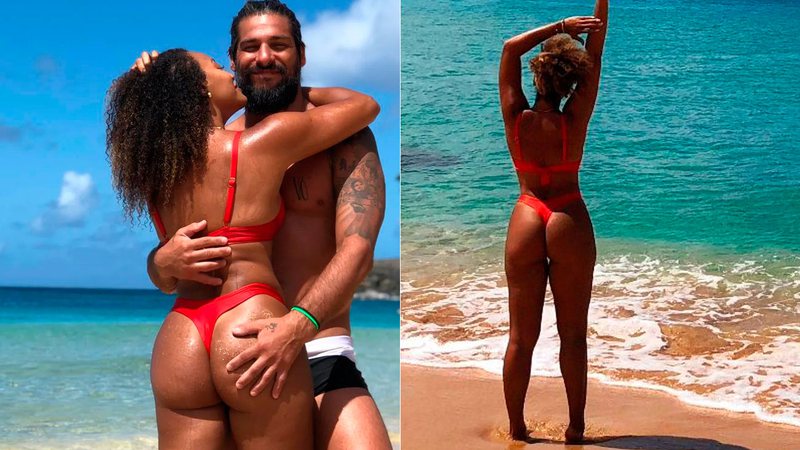 Sheron Menezes ganhou mão boba do marido em foto na praia - Foto: Reprodução/ Instagram@sheronmenezzes